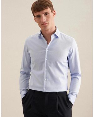 Seidensticker Regular Fit No Iron New Kent Combi Cuff Business Shirt Light - Blue