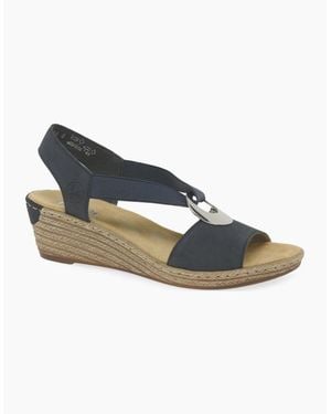 Rieker Alula Wedge Heel Sandals - Blue