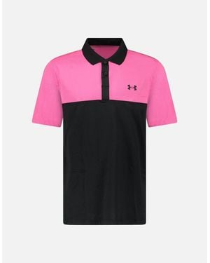 Under Armour Performance Golf Block Stripe Polo - Pink