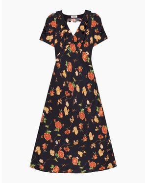 Ro&zo Petite Apricot And Floral Print Tie Back Dress - White