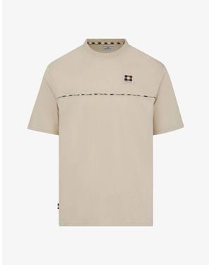 Aquascutum Club Check Piping T-Shirt - Natural