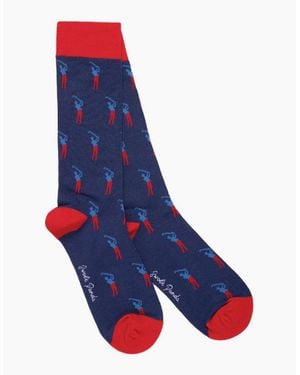 Swole Panda Patterned Bamboo Socks M - Blue