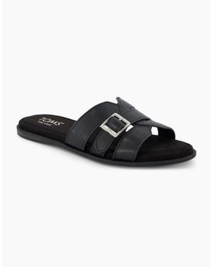 TOMS Sol Leather Sandals - Black