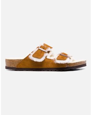 Birkenstock Arizona Arizona Shearling Suede Leather - White