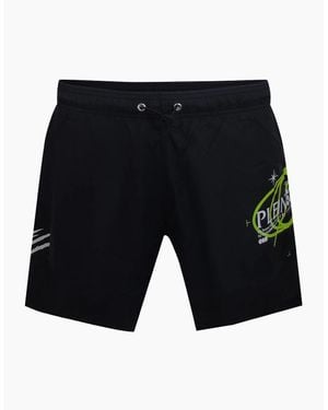 Philipp Plein Plein Sport Geo Logo Swim Shorts - Black