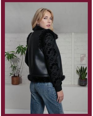 Nooki Design Devina Leather Look Biker Gilet - Black