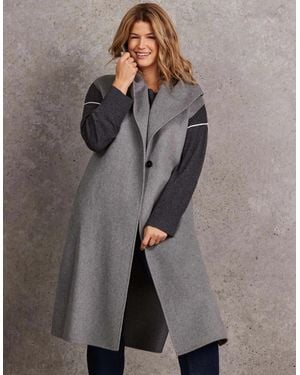 Live Unlimited London Longline Sleeveless Wool Coat - Grey