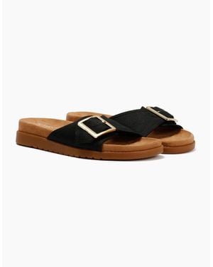 TOMS Marin Slide Canvas Sandals - Black