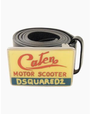 DSquared² Rectangular Buckle Motor Scooter Belt - Grey