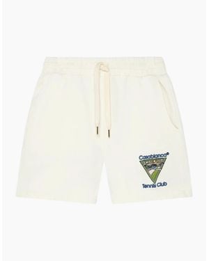 CASABLANCA Embroidered Tennis Club Icon Off- Shorts - White
