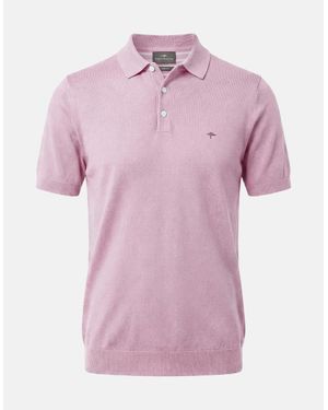 Fynch-Hatton Fine Knit Air Cotton Polo Shirt Magnolia - Pink