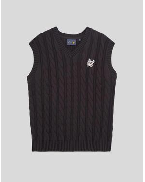 Lyle & Scott Friends Of A Feather Cable Knit Vest - Black