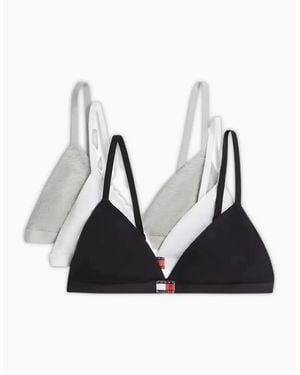 Tommy Hilfiger 3-Pack Th Heritage Triangle Bras - Black