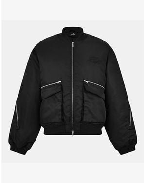 Represent Contemporary Structured Bomber Jacket - Black