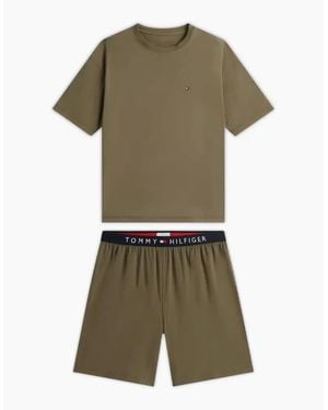 Tommy Hilfiger Th Original Jersey T-Shirt & Shorts Pyjama Set, Utility - Green