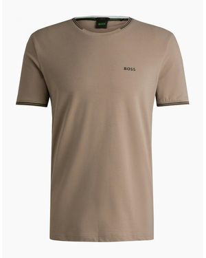 BOSS Khaki Regular Fit Taul T-Shirt - Brown