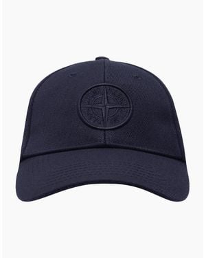 Stone Island Logo Cotton Hat - Blue