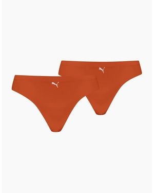 PUMA Seamless String Thong Underwear - Orange