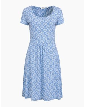Mountain Warehouse Ladies Orchid Seashells Uv Protection Midi Dress - Blue