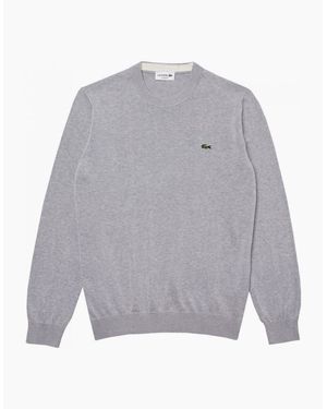 Lacoste Cotton Crew Neck Knit - Grey