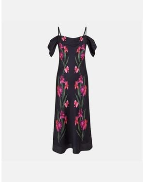 Ted Baker Satin Square Neck Midi Slip Dress - White