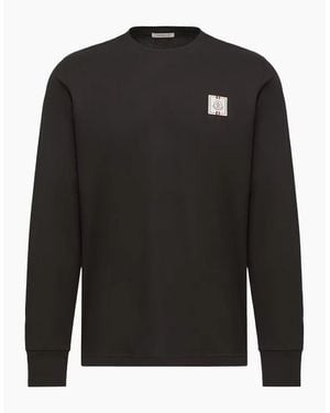 Moncler Patch Logo Ls T-Shirt - Black