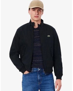 Lacoste Water-Repellent Twill Harrington Jacket - Blue