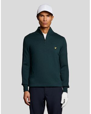 Lyle & Scott Cotton Blend 1/4 Zip Jumper - Green