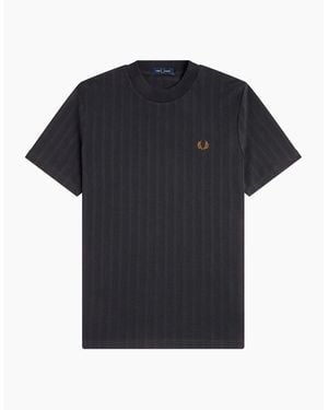 Fred Perry Pique Stripe T-Shirt - Black