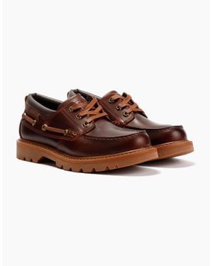 Caterpillar Colorado Boat Lo Leather Dark Russet Lace-Up Shoes - Brown