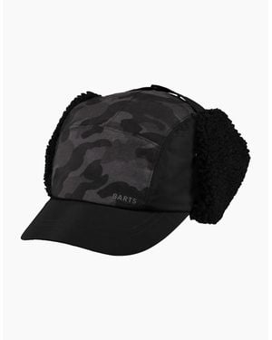 Barts Boise Fleece Lined Cap Hat With Ear Flaps - Black