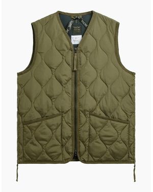 Taion Military V Neck Ripstop Down Vest - Green
