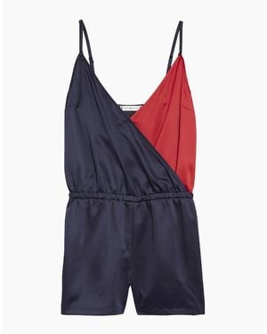 Tommy Hilfiger Colour-blocked Spaghetti Straps Playsuit - Blue