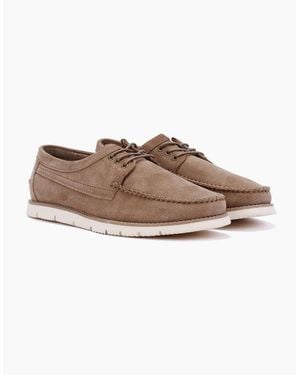 Ben Sherman Soho Suede Stone Lace-Up Shoes - Brown