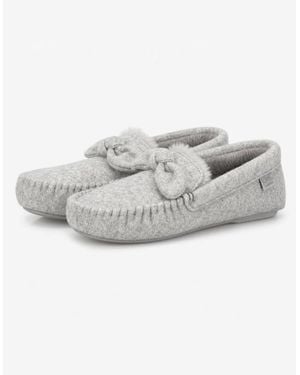 Totes Isotoner Brushed Marl Moccasin Slippers Moccasins - Grey