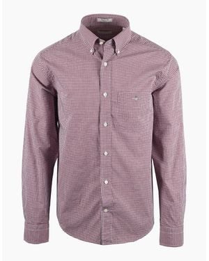 GANT Reg Classic Poplin Gingham Shirt Deep Grape Wine - Purple