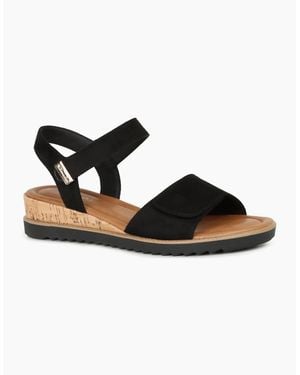 Tamaris Iris Low Wedge Sandals - Black