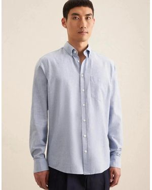 Seidensticker Regular Fit Button Down Linen Blend Chambray Shirt Light - Blue