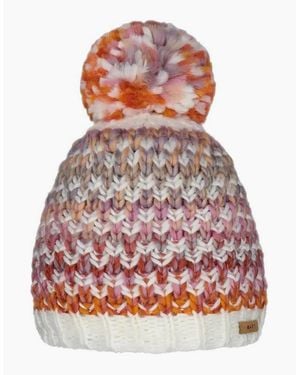 Barts Nicole Knitted Lined Warm Winter Beanie Bobble Hat - Blue