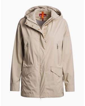 Parajumpers Long Cream Hooded Jacket - Natural