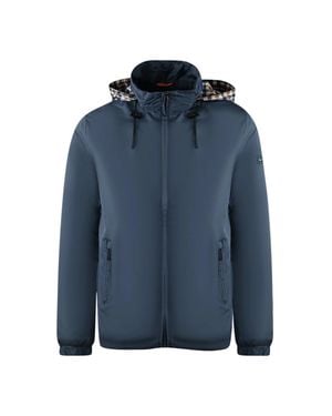 Aquascutum Plain Hide Hood Lightweight Jacket - Blue