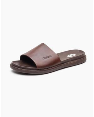 Base London London Albany Leather Slides - Brown