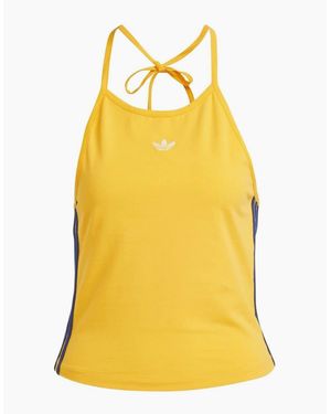 adidas Originals Cropped Halter Tank Top - Yellow