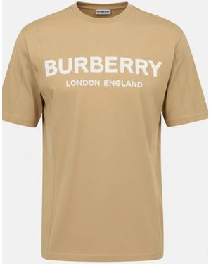 Burberry London Logo T Shirt - Natural