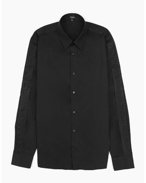 Fendi Embossed Jacquard Ff Logo Shirt - Black