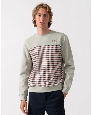 Aquascutum Club Check Crewneck Sweatshirt - Grey