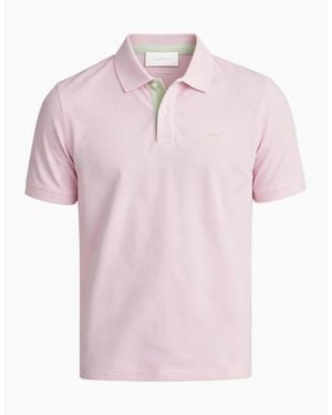 GANT Polo Shirt Contrast Short Sleeve Summer Polo Cotton - Pink
