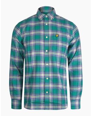 Lyle & Scott Lyle & Scott Long Sleeve Check Flannel Shirt - Blue