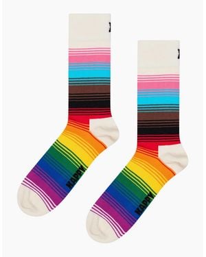 Happy Socks Pride Stripe Sock, Multicolour - Pink