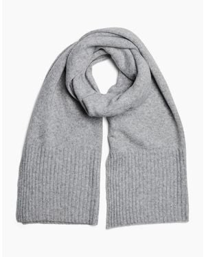Pieces Ribbed Knit Scarf - Grey